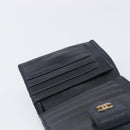 CHANEL Bicolore Wallet Leather Black Gold CC Auth 213366-24