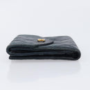 CHANEL Bicolore Wallet Leather Black Gold CC Auth 213366-5