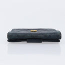 CHANEL Bicolore Wallet Leather Black Gold CC Auth 213366-6