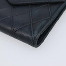 CHANEL Bicolore Wallet Leather Black Gold CC Auth 213366-8