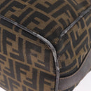 FENDI Zucca Canvas Vanity Hand Bag Black Brown Auth 213373-13