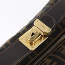 FENDI Zucca Canvas Vanity Hand Bag Black Brown Auth 213373-14