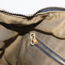FENDI Zucca Canvas Vanity Hand Bag Black Brown Auth 213373-21