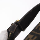 FENDI Zucca Canvas Vanity Hand Bag Black Brown Auth 213373-8
