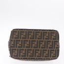 FENDI Zucca Canvas Vanity Hand Bag Black Brown Auth 213373-9