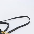 Miu Miu Matelasse Hand Bag Leather 2way Black Gold Auth 213377A-10