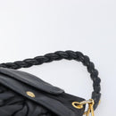 Miu Miu Matelasse Hand Bag Leather 2way Black Gold Auth 213377A-8