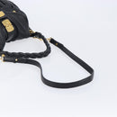 Miu Miu Matelasse Hand Bag Leather 2way Black Gold Auth 213377A-9