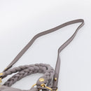 Miu Miu Matelasse Hand Bag Leather 2way Gray Gold Auth 213378M-10