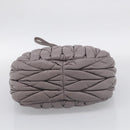 Miu Miu Matelasse Hand Bag Leather 2way Gray Gold Auth 213378M-11