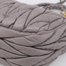 Miu Miu Matelasse Hand Bag Leather 2way Gray Gold Auth 213378M-12