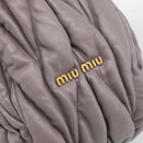 Miu Miu Matelasse Hand Bag Leather 2way Gray Gold Auth 213378M-16
