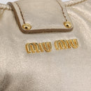 Miu Miu Shoulder Bag Leather Gold Auth 213385M-18