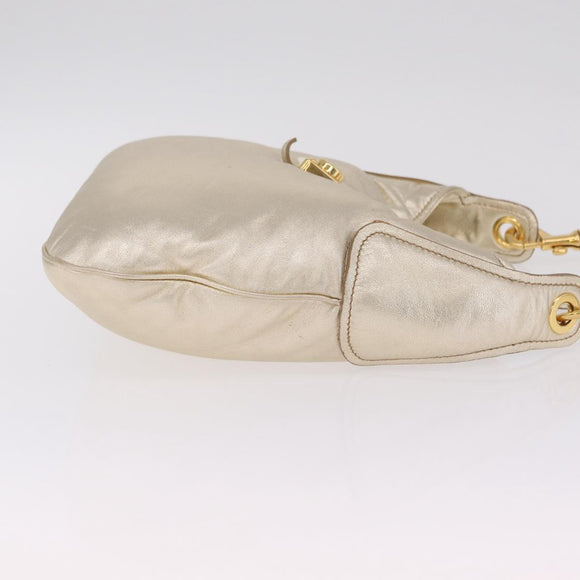 Miu Miu Shoulder Bag Leather Gold Auth 213385M