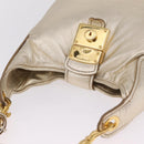Miu Miu Shoulder Bag Leather Gold Auth 213385M-8