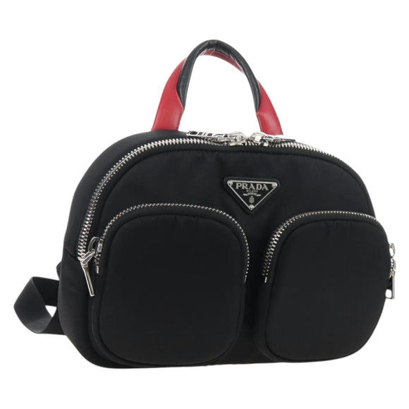 PRADA Backpack Nylon Black Silver Auth 213386V