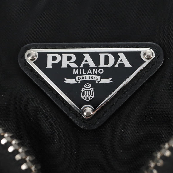 PRADA Backpack Nylon Black Silver Auth 213386V