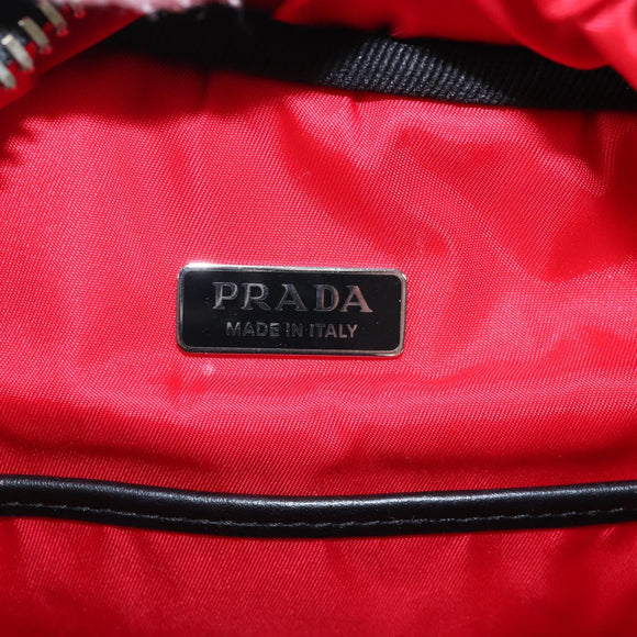 PRADA Backpack Nylon Black Silver Auth 213386V