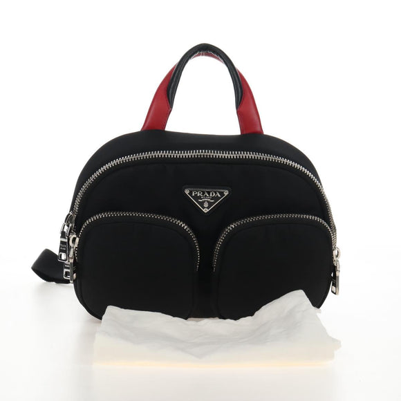 PRADA Backpack Nylon Black Silver Auth 213386V