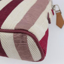 HERMES Bolide Pouch Canvas Beige Silver Auth 213387-10