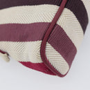 HERMES Bolide Pouch Canvas Beige Silver Auth 213387-11