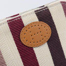 HERMES Bolide Pouch Canvas Beige Silver Auth 213387-12