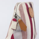 HERMES Bolide Pouch Canvas Beige Silver Auth 213387-13