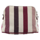 HERMES Bolide Pouch Canvas Beige Silver Auth 213387-3