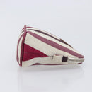 HERMES Bolide Pouch Canvas Beige Silver Auth 213387-4