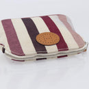 HERMES Bolide Pouch Canvas Beige Silver Auth 213387-6