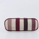 HERMES Bolide Pouch Canvas Beige Silver Auth 213387-7