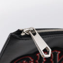 GIVENCHY Clutch Bag Leather Black Silver Auth 213409-13