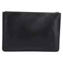 GIVENCHY Clutch Bag Leather Black Silver Auth 213409-3