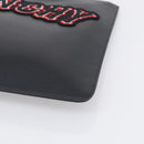 GIVENCHY Clutch Bag Leather Black Silver Auth 213409-8
