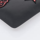 GIVENCHY Clutch Bag Leather Black Silver Auth 213409-9