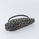 Christian Dior Trotter Canvas saddle Accessory Pouch Navy Silver Auth 213411-10