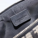 Christian Dior Trotter Canvas saddle Accessory Pouch Navy Silver Auth 213411-16