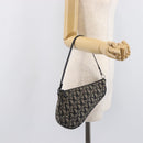 Christian Dior Trotter Canvas saddle Accessory Pouch Navy Silver Auth 213411-21