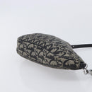 Christian Dior Trotter Canvas saddle Accessory Pouch Navy Silver Auth 213411-4