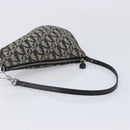 Christian Dior Trotter Canvas saddle Accessory Pouch Navy Silver Auth 213411-7