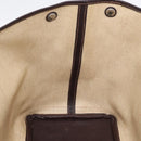 HERMES Garden Party Hand Bag Canvas Beige Silver Auth 213429-16