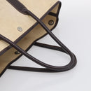 HERMES Garden Party Hand Bag Canvas Beige Silver Auth 213429-7