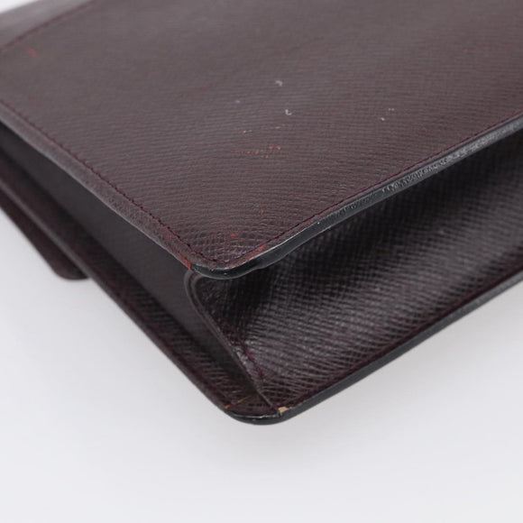 LOUIS VUITTON Taiga Leather Selenga Clutch Bag Acajou M30786 LV Auth 213434A