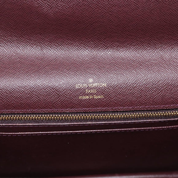 LOUIS VUITTON Taiga Leather Selenga Clutch Bag Acajou M30786 LV Auth 213434A