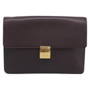 LOUIS VUITTON Taiga Leather Selenga Clutch Bag Acajou M30786 LV Auth 213434A-2