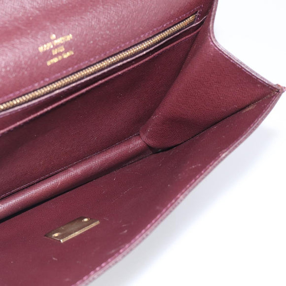 LOUIS VUITTON Taiga Leather Selenga Clutch Bag Acajou M30786 LV Auth 213434A