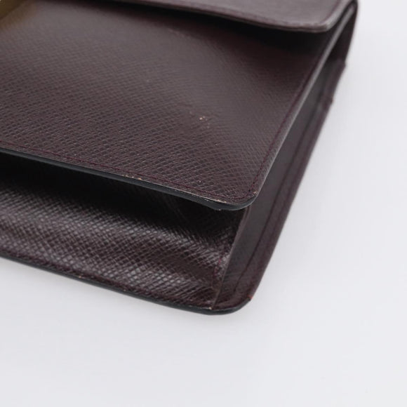 LOUIS VUITTON Taiga Leather Selenga Clutch Bag Acajou M30786 LV Auth 213434A