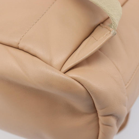 BURBERRY Backpack Leather Beige Gold Auth 213435A