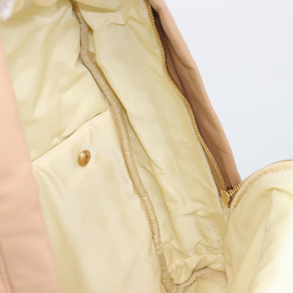 BURBERRY Backpack Leather Beige Gold Auth 213435A