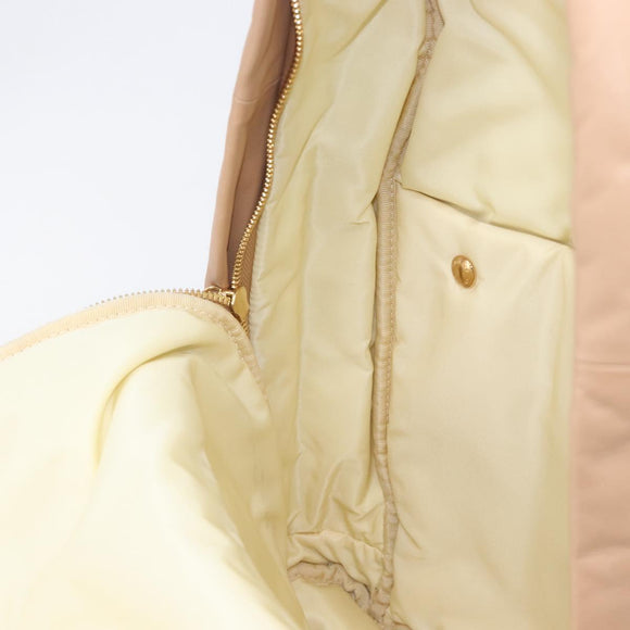 BURBERRY Backpack Leather Beige Gold Auth 213435A
